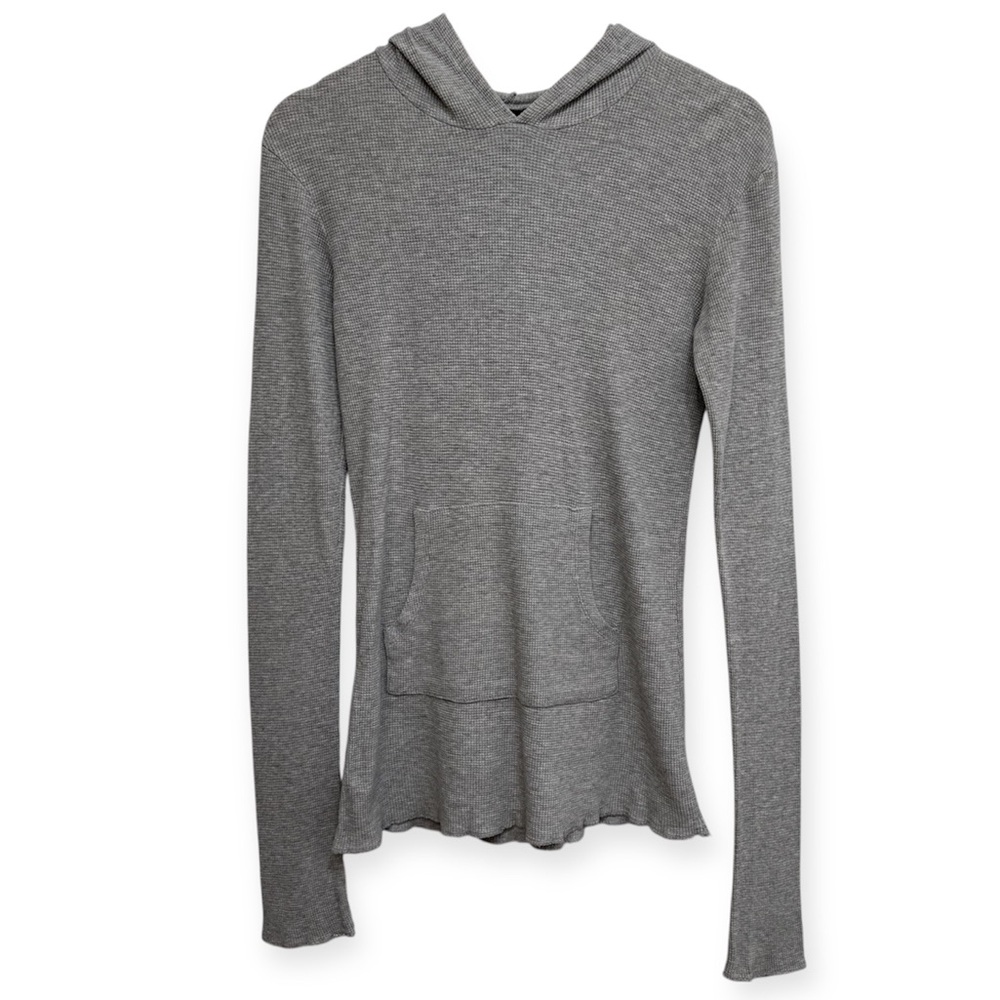 Vintage Y2K Moda‎ International Hooded Long Sleeve Thermal Knit Top
